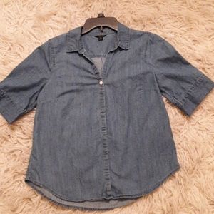 JCREW Denim Short Sleeve Button down Blouse